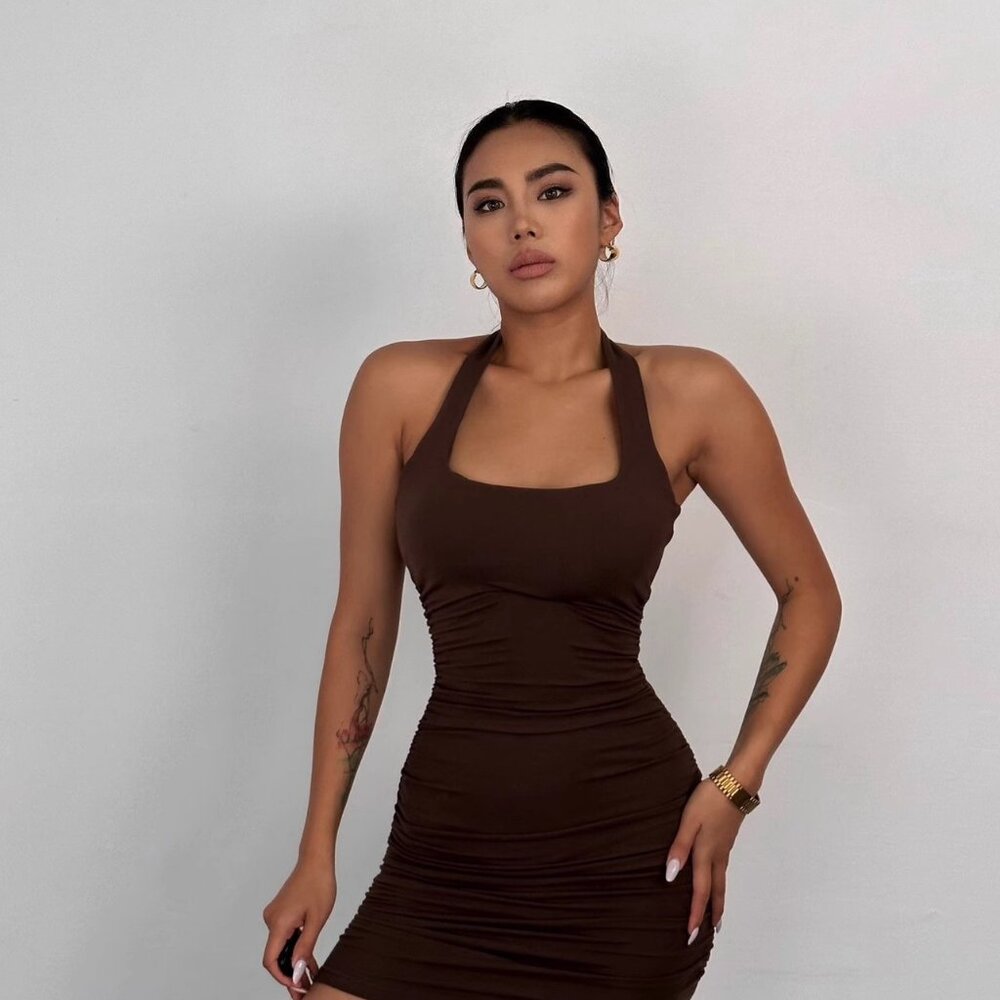 Skirt bag with chest pad Sexy hottie pleated hip bag halter halter vest